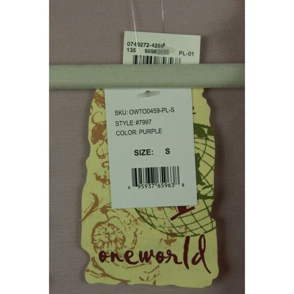 One World Open Cardigan Top Waterfall Purple Womens Small New - Picture 4 of 10